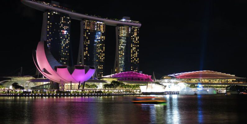 Marina Bay Sands - City Lit Up at Night
