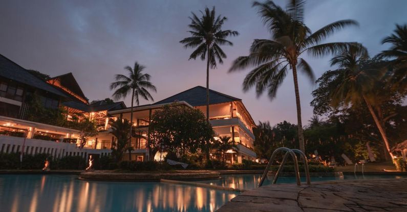 Villa - Palm Trees at Night