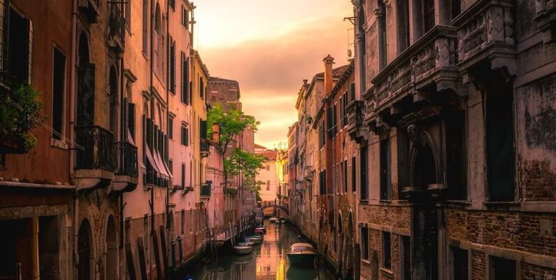 Venice - View of Canal in City
